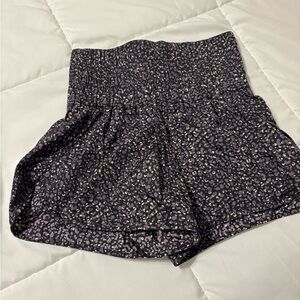 Free People Movement High Waist Patterned Shorts
